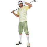 Smiffys green Gone Golfing costume with visor and bow tie, UK version
