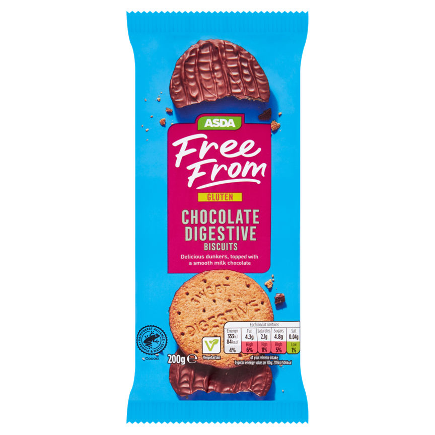 ASDA Free From Chocolate Digestives Biscuits