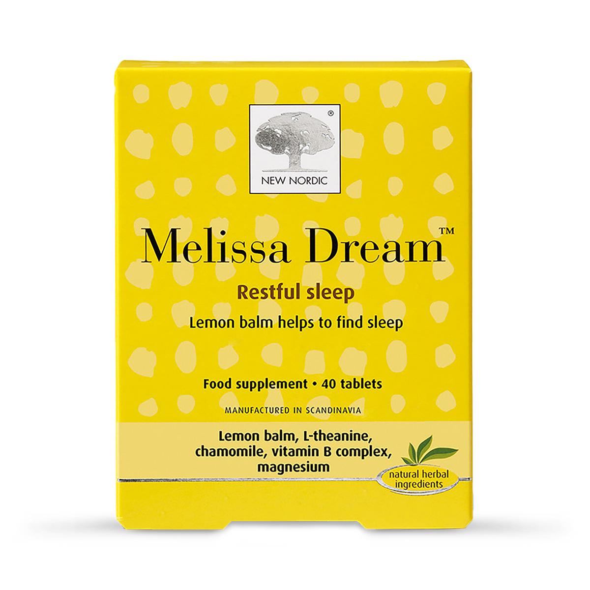 New Nordic Melissa Dream tablets 40 count, imported from the UK
