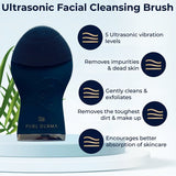 Pure Derma London Men's Ultrasonic Silicone Facial Brush, imported from the UK