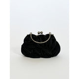 3D Rose clutch bag in black with chain strap (British brand)