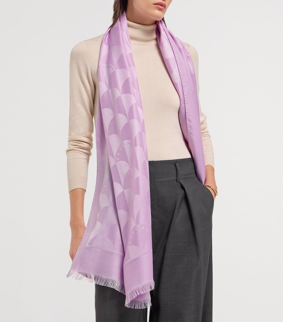 Bvlgari Calla jacquard silk wool maxi scarf (British brand)