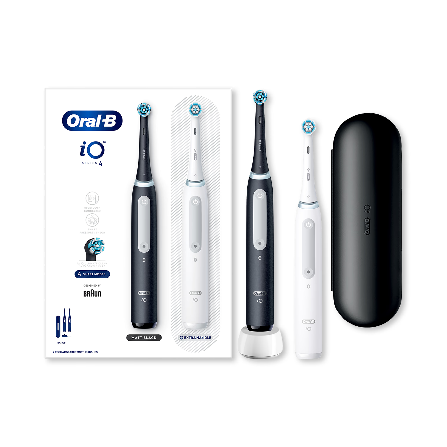 Oral-B iO 4 electric toothbrush Black & White Duo - British product
