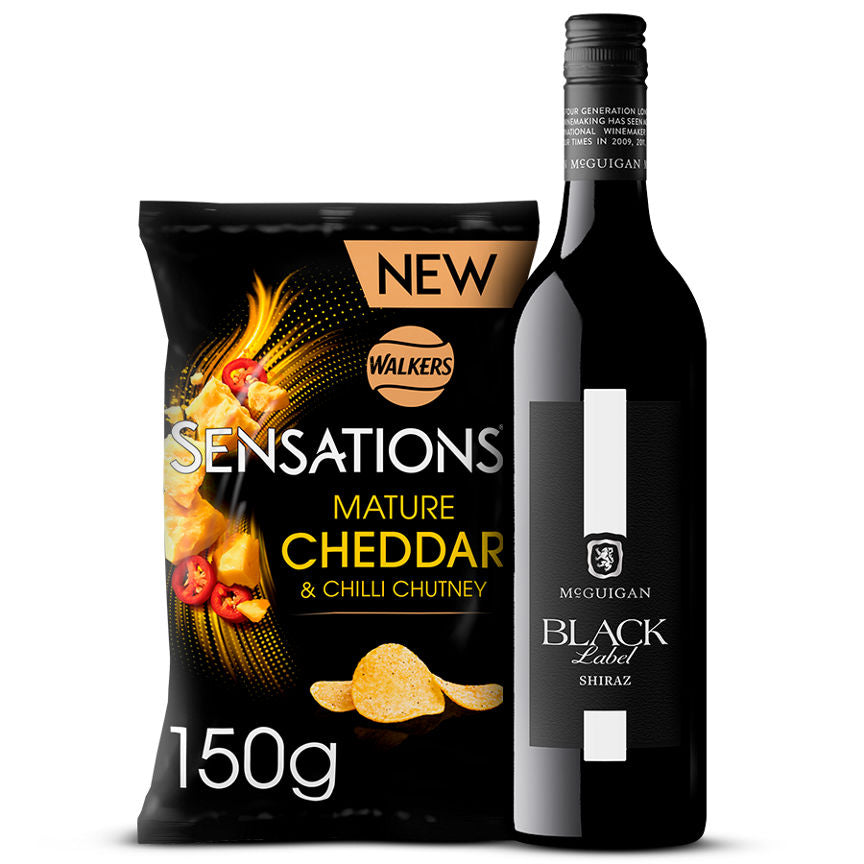 Walkers Sensations Sharing Crisps & McGuigan Shiraz Wine Bundle