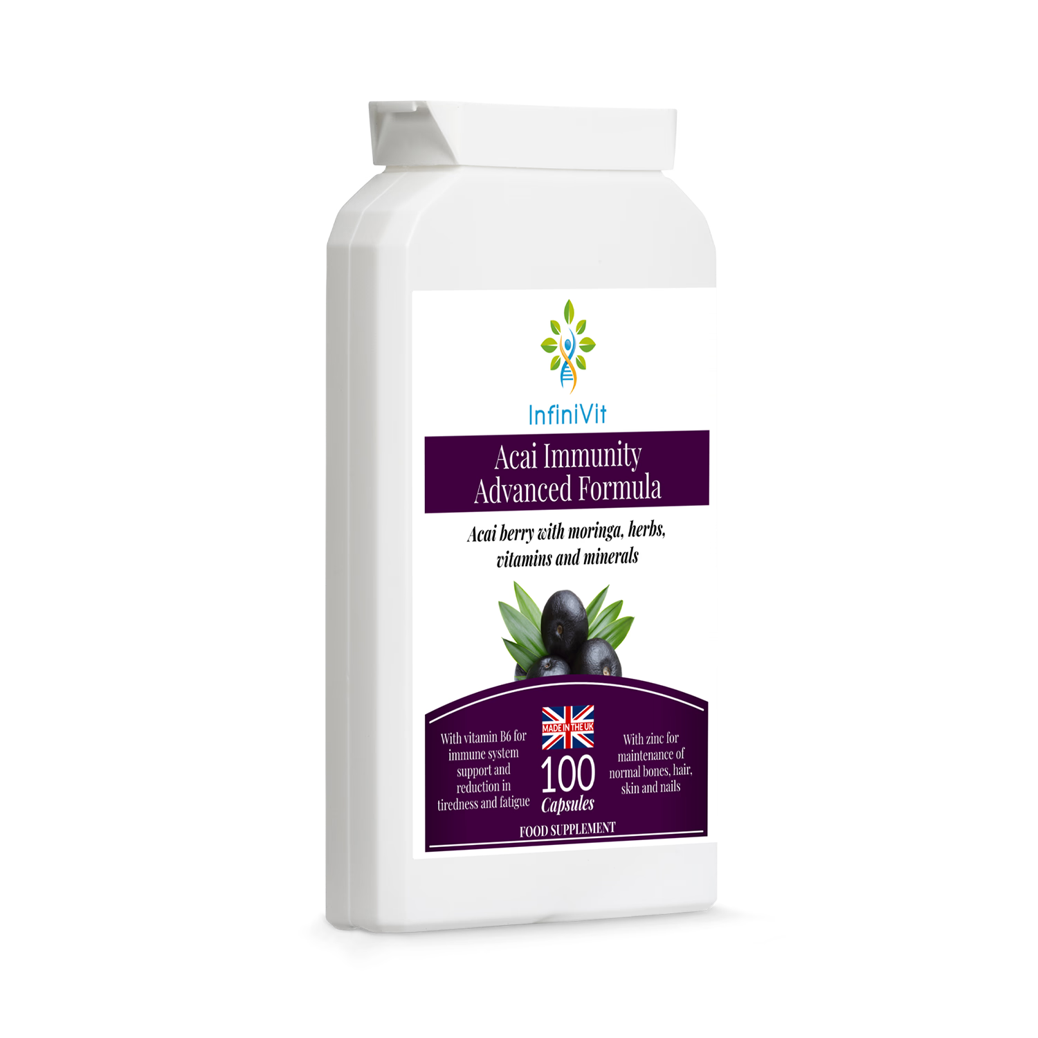 InfiniVit acai immunity supplement 100 capsules, UK version