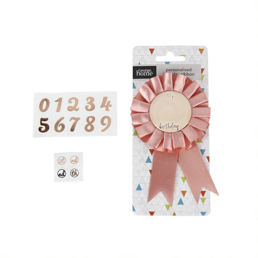 George Home Rose Gold Decorate Your Own Ribbon Badge General Household ASDA   