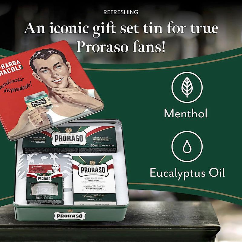 Proraso refreshing vintage gift set shaving kit (British brand)
