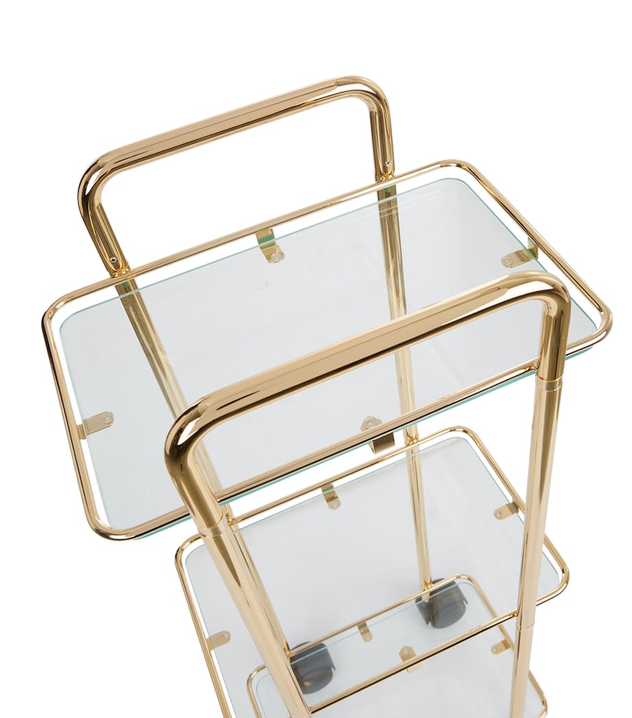 Zodiac square gold-plated bathroom trolley (British brand)