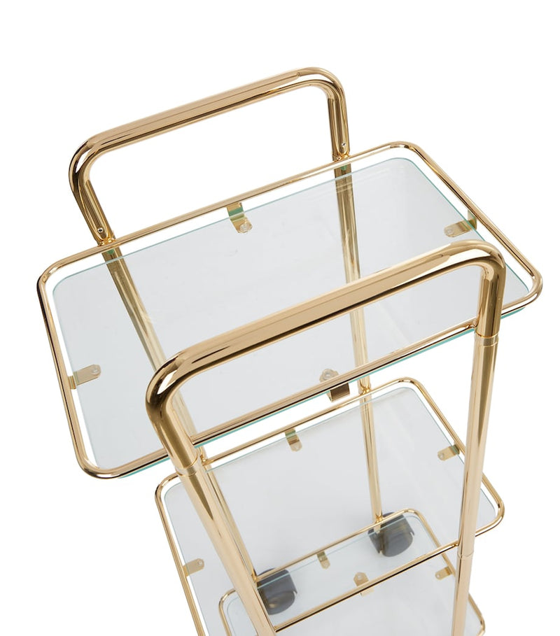Zodiac square gold-plated bathroom trolley (British brand)