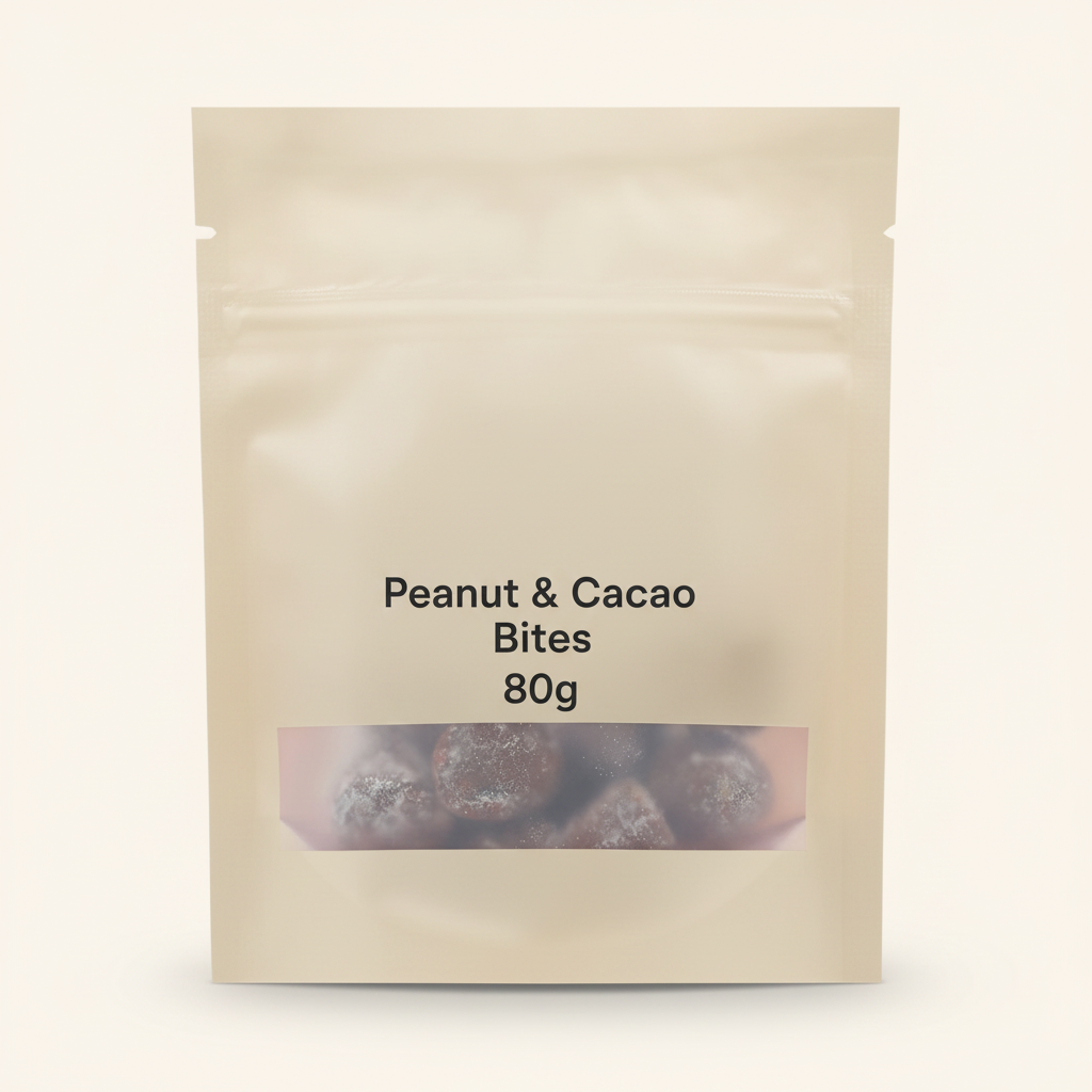 Holland & Barrett Peanut and Cacao Bites 80g, UK version