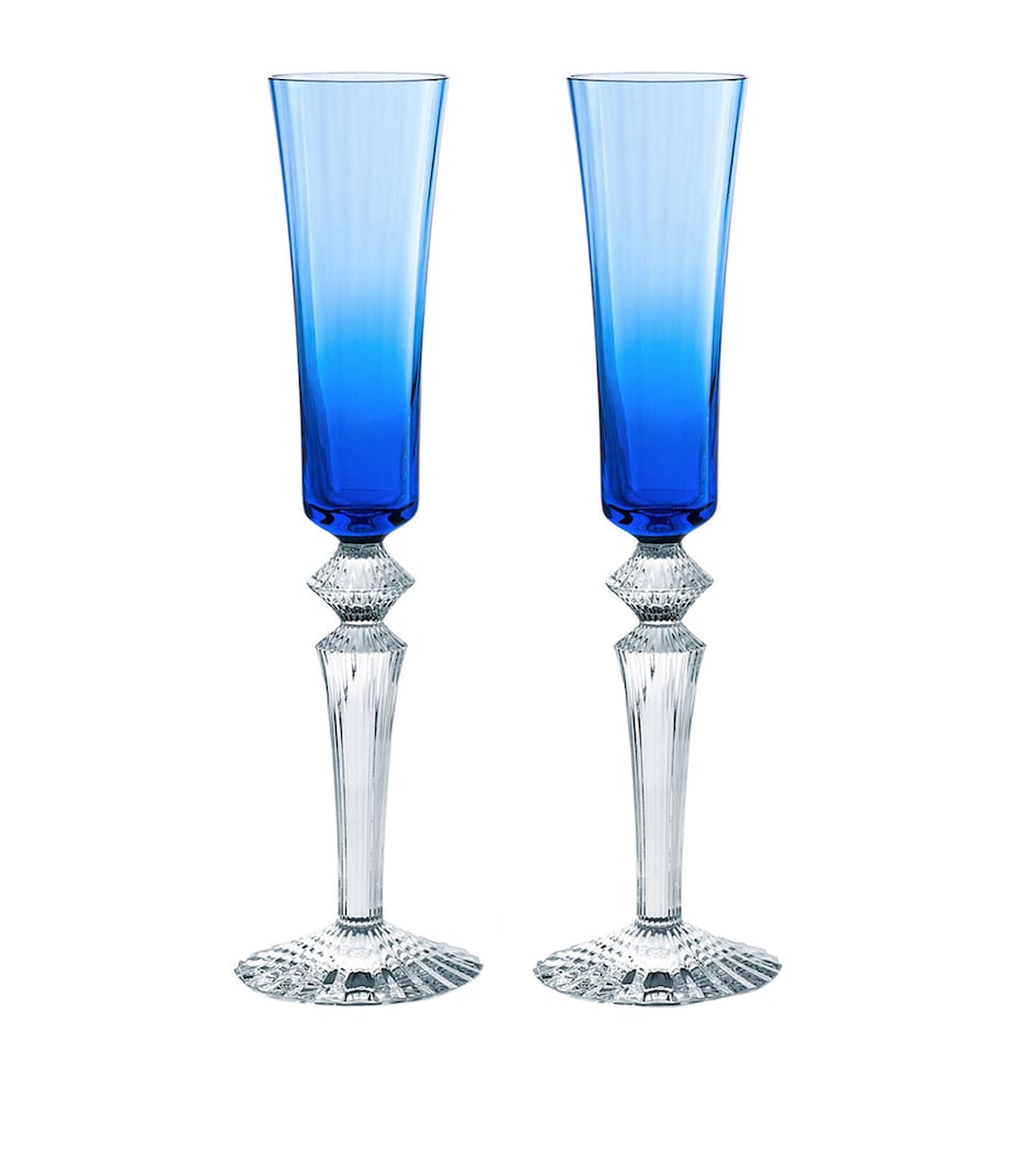 Baccarat Mille Nuits crystal champagne flutes set of 2, imported from the UK