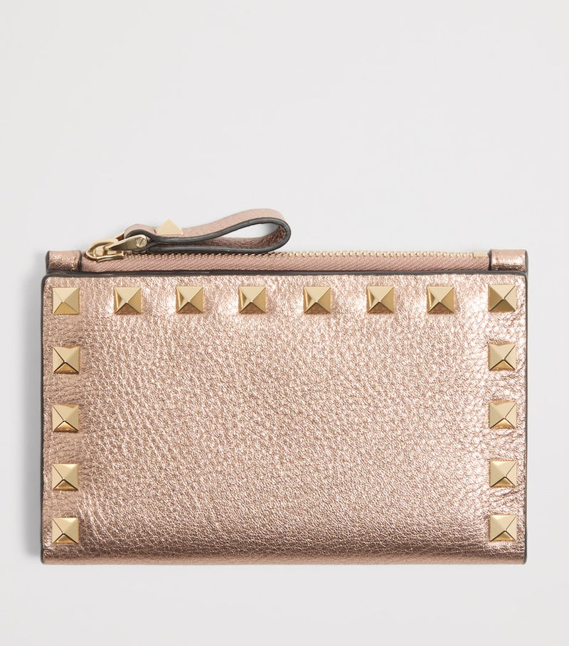Valentino Garavani card holder Rockstud calfskin 9x14cm - British product