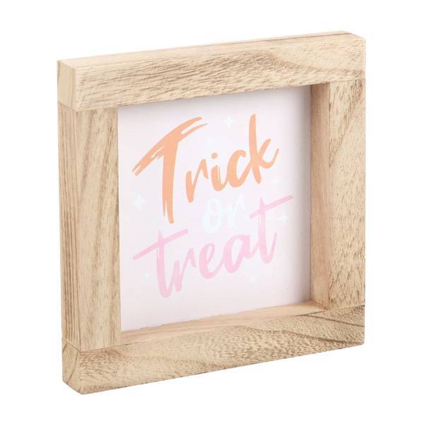 Something Different Trick Or Treat wooden framed plaque 15cm (British brand)