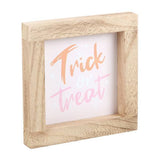 Something Different Trick Or Treat wooden framed plaque 15cm (British brand)