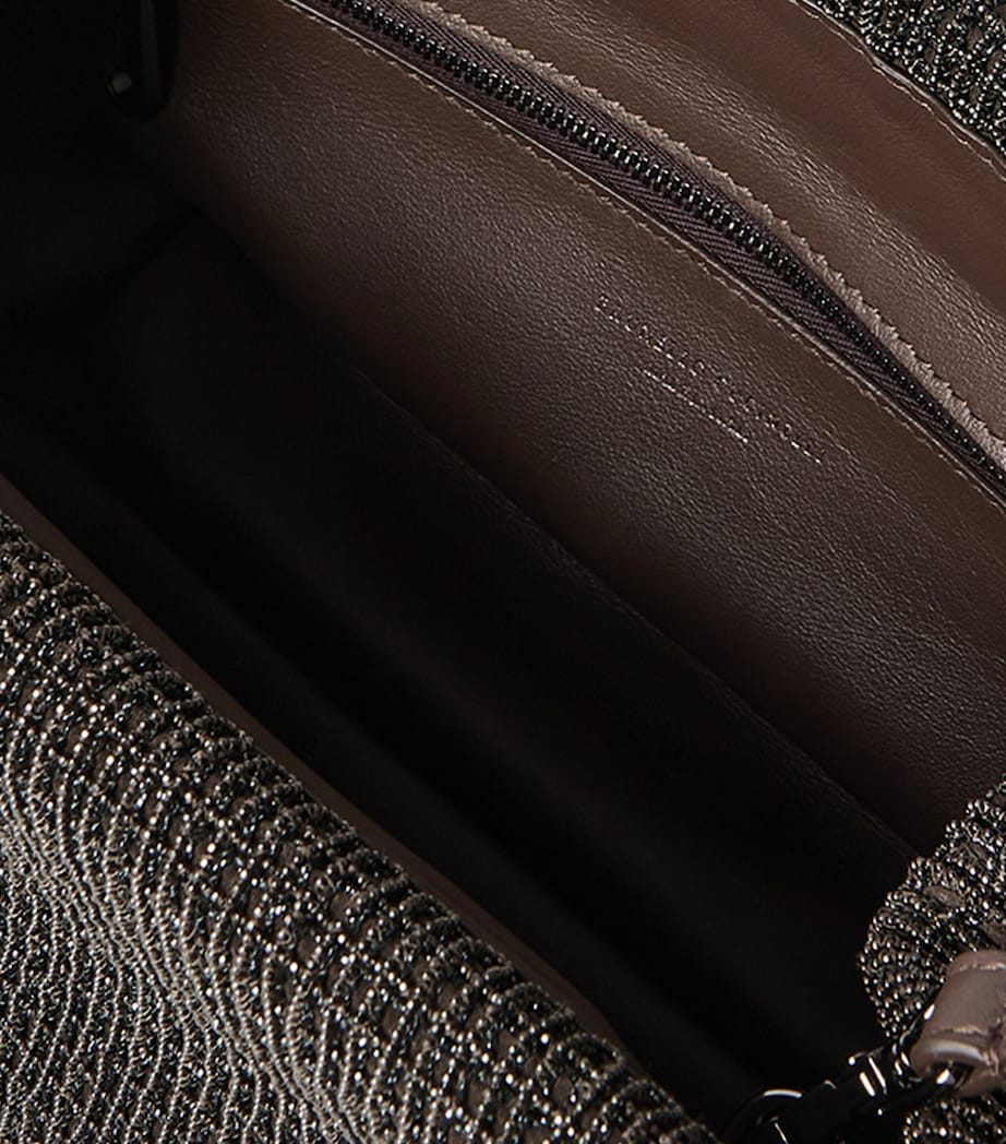 Brunello Cucinelli beaded leather clutch bag - British product