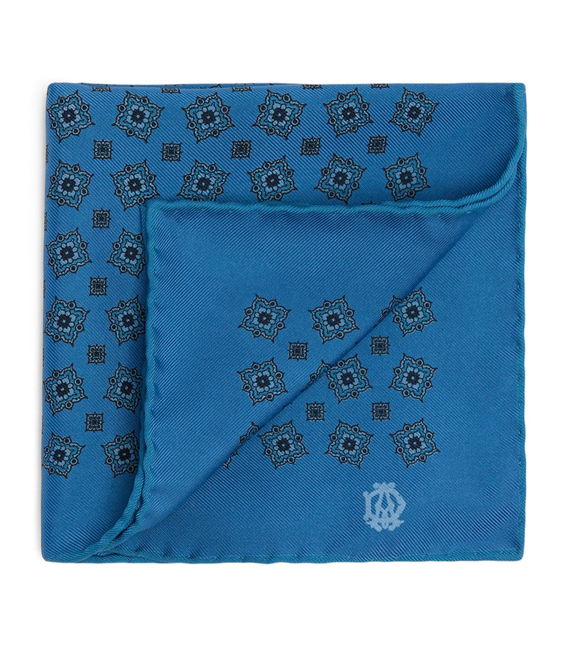 Dunhill mulberry silk pocket square 30x30cm (British brand)