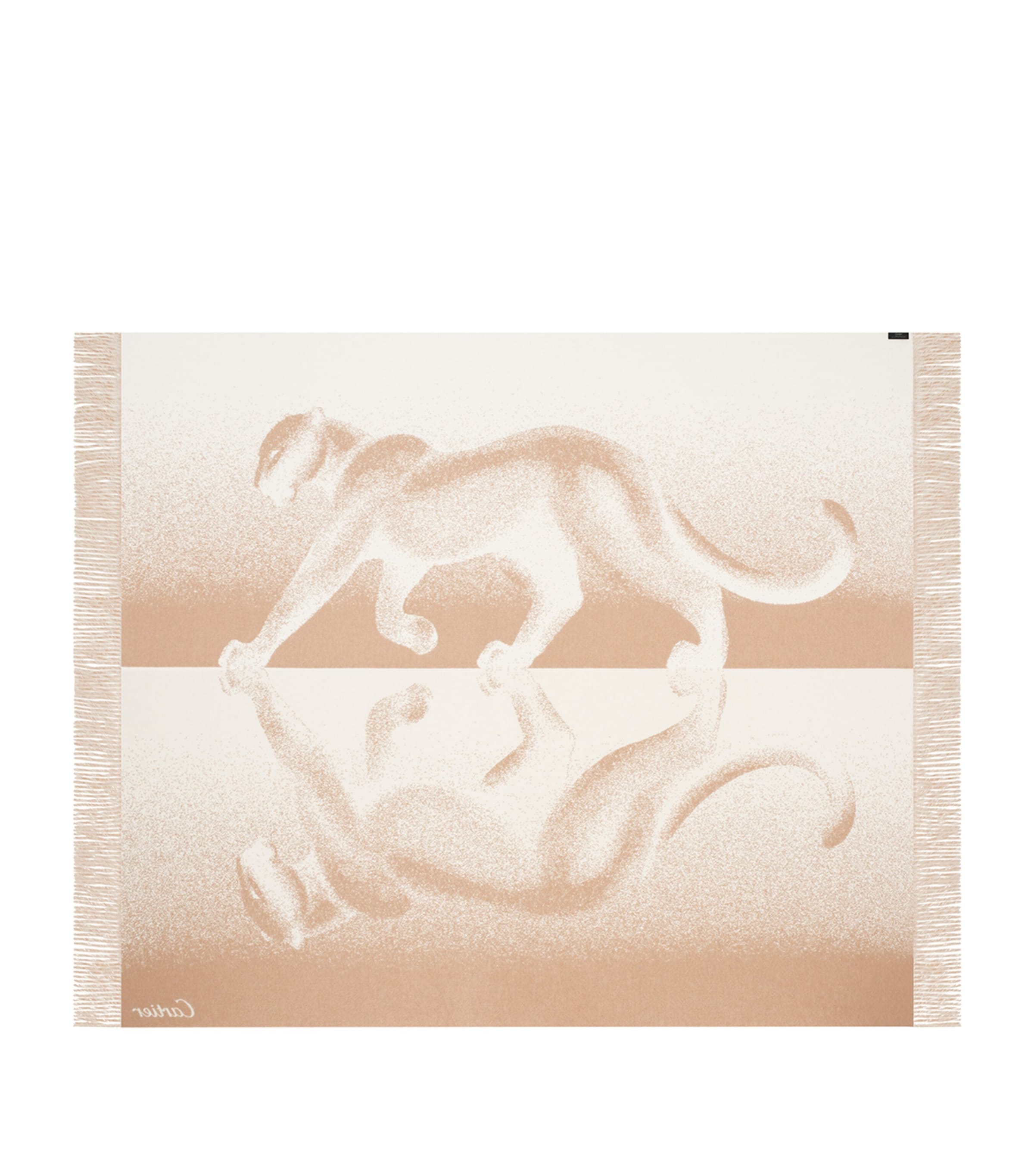 Cartier cashmere Reflecting Panthère de Cartier blanket 190cm x 140cm - British product