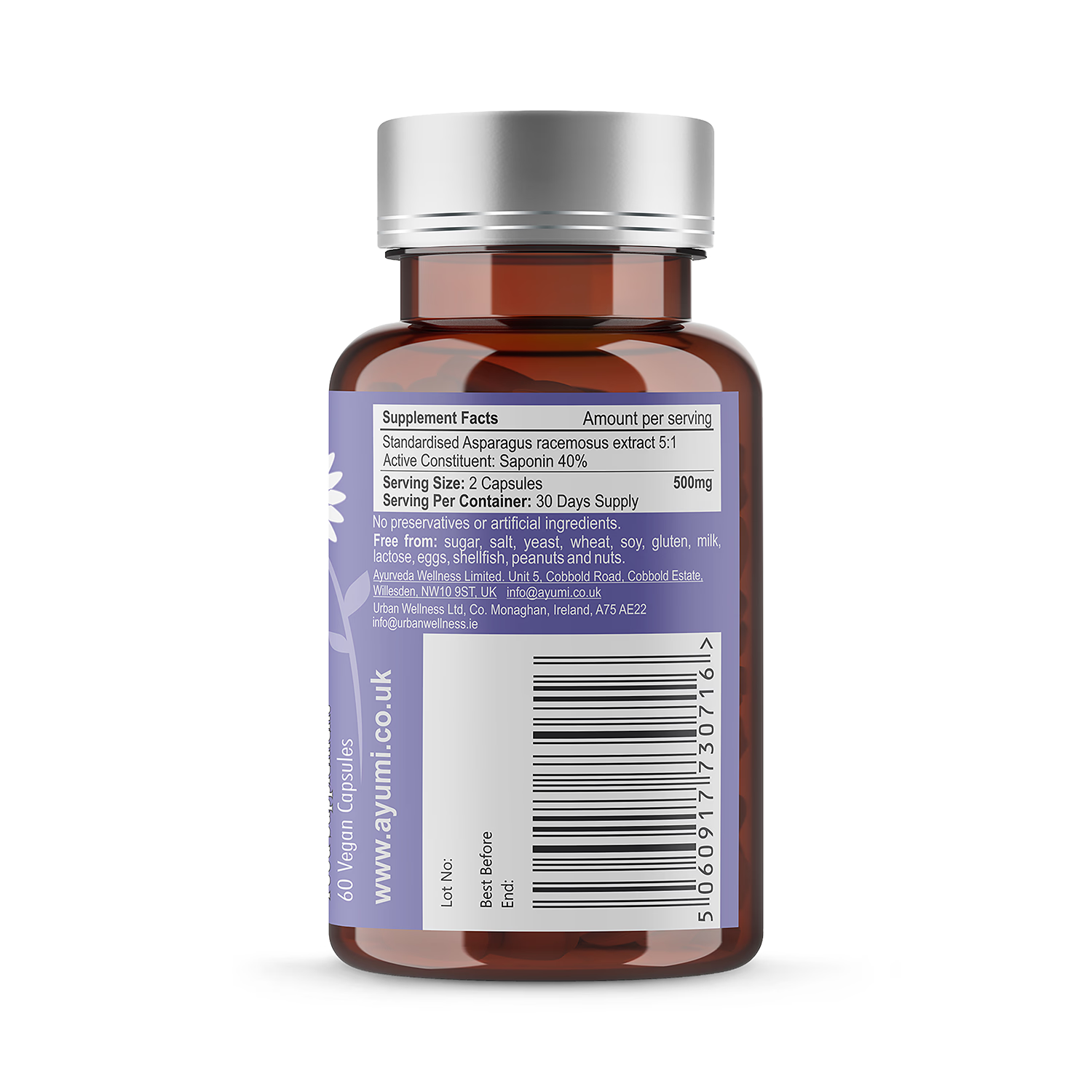 Ayumi Shatavari vegan capsules 60 count - British product