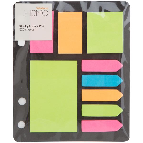 Sainsbury's Home Sticky Notes Fluro GOODS Sainsburys   