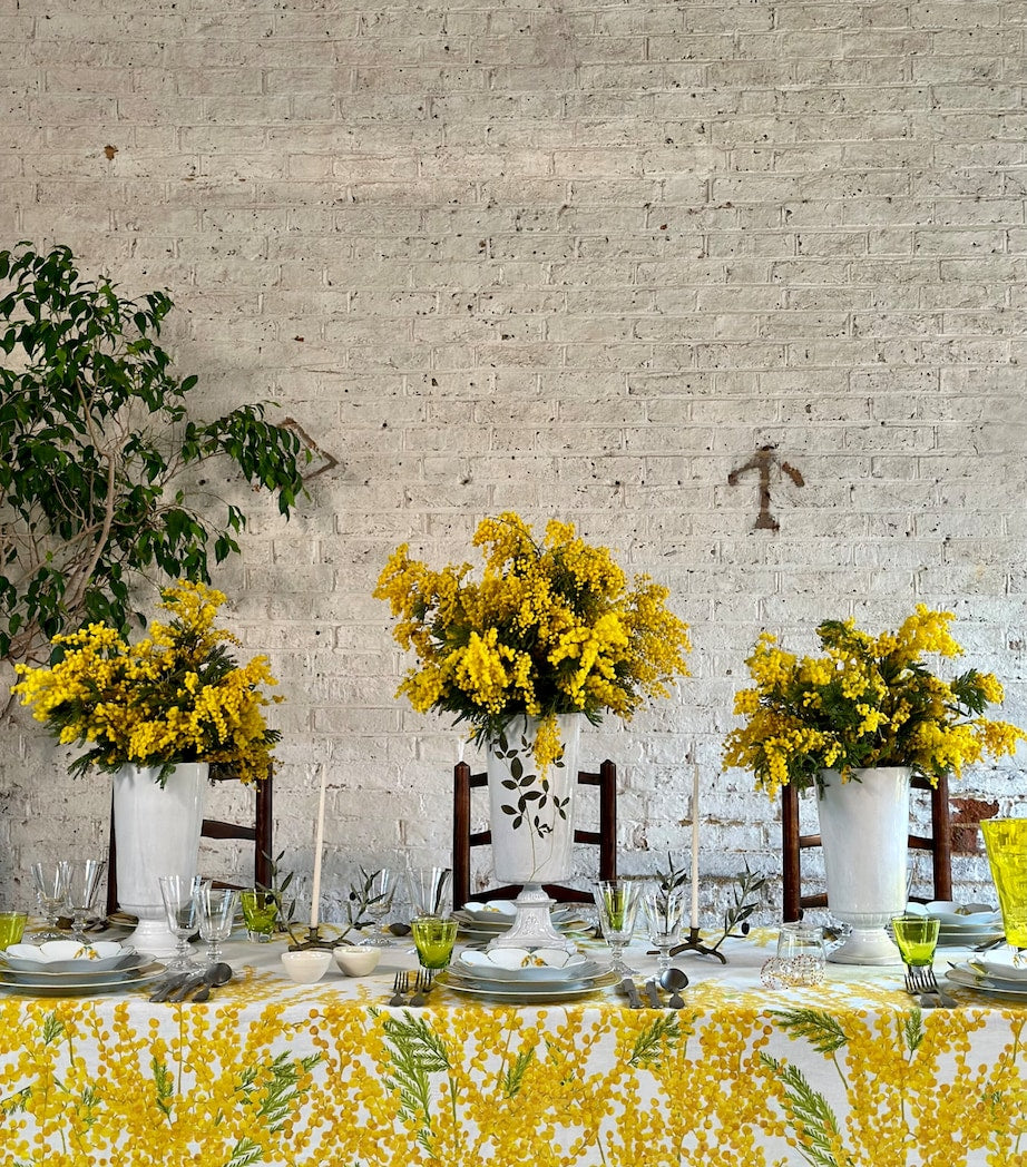 Summerill & Bishop linen Mimosa tablecloth 165cm x 380cm (British brand)