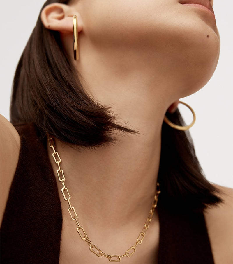 Monica Vinader gold vermeil mini chain necklace, UK version