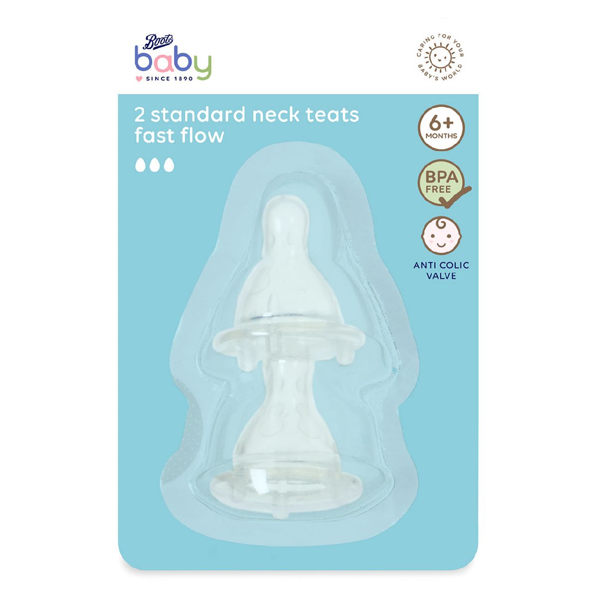 Boots Baby Standard Neck Fast Teat 2 Pack GOODS Boots   