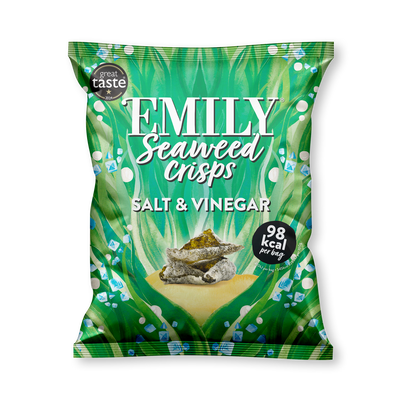 Holland & Barrett Emily Salt & Vinegar Seaweed Crisps Savoury Snack 18g- Buy online at McGrocer