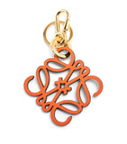 Leather Handbag Charm with Clip Fastening and Anagram Motif, 12 cm x 8 cm x 0.5 cm