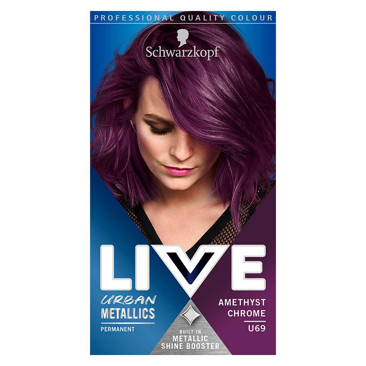 Schwarzkopf LIVE Amethyst Chrome U69 Permanent Hair Dye GOODS Boots   