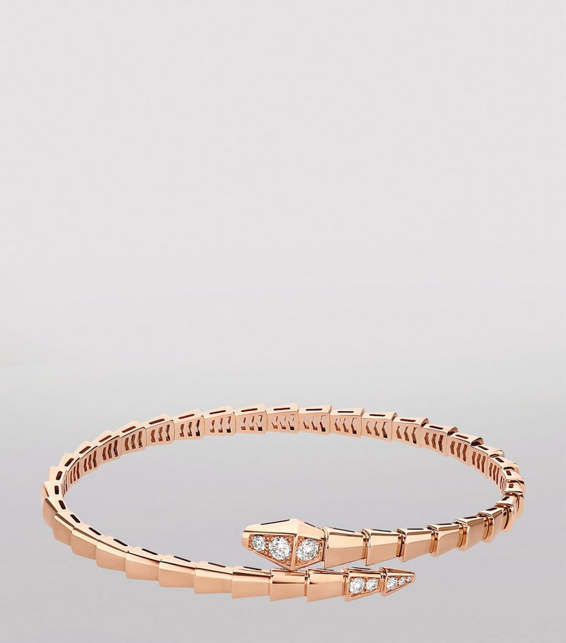 Bvlgari Serpenti Viper rose gold diamond bracelet, imported from the UK