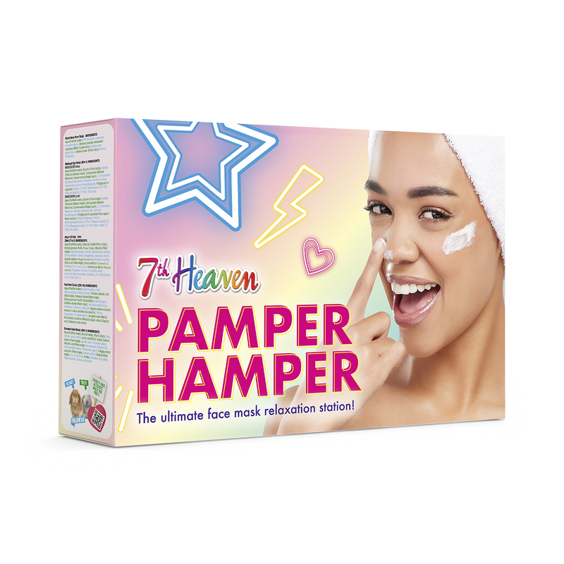Pamper Hamper gift set with face masks and hair treatments, UK version