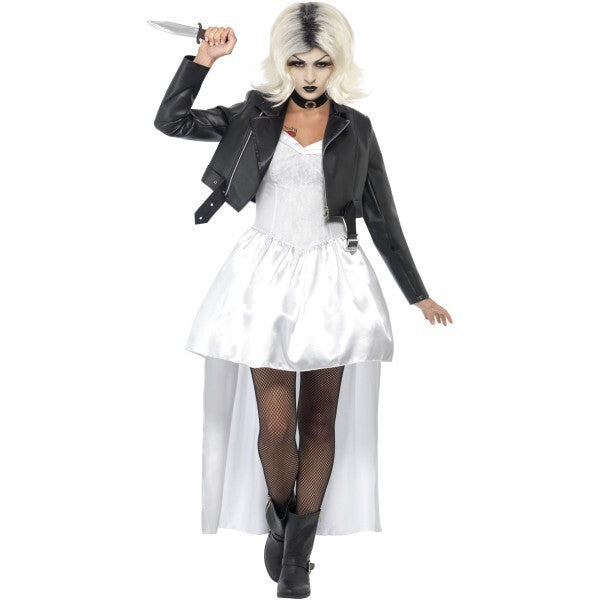 Smiffys Bride of Chucky costume white jacket dress choker, UK version