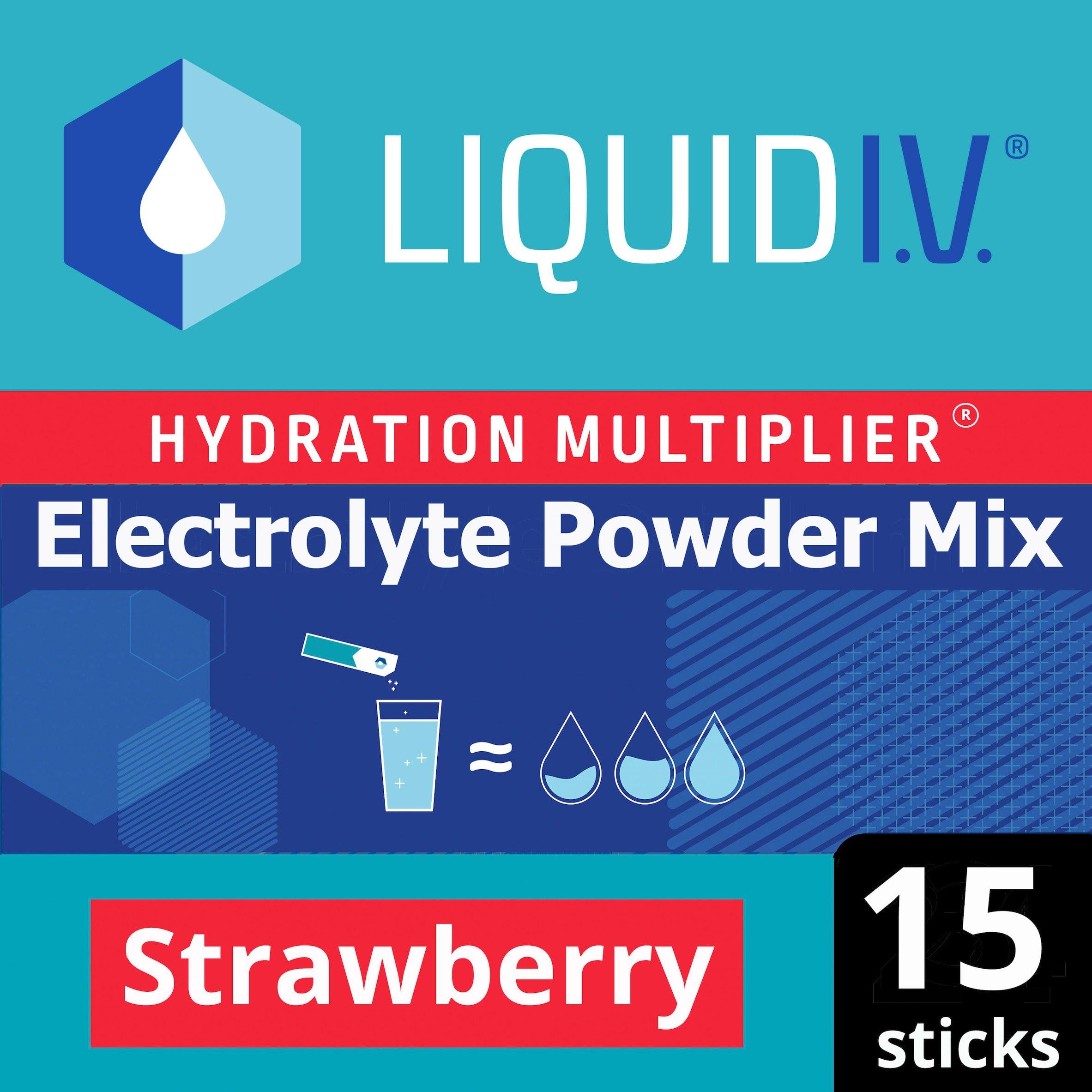 Liquid IV Electrolyte Powder Mix Food Supplement Strawberry Sachets x15 GOODS Sainsburys   