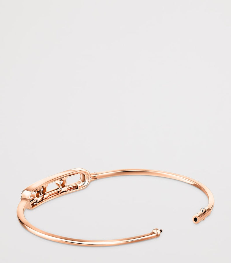 Messika pink gold diamond pavé thin bangle (British brand)