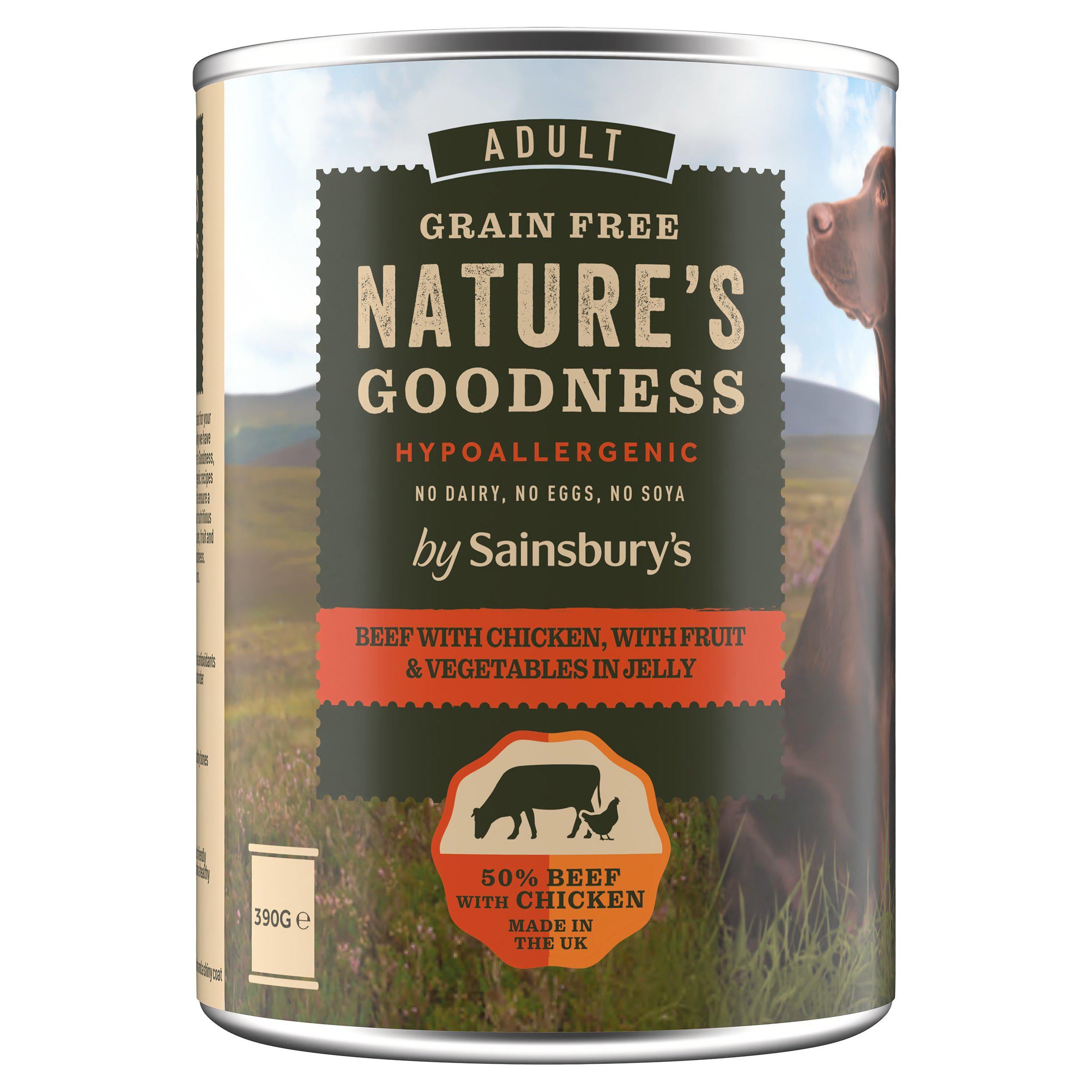 Sainsbury's Adult Nature's Goodness Beef with Chicken with Fruit & Vegetables in Jelly 390g GOODS Sainsburys   