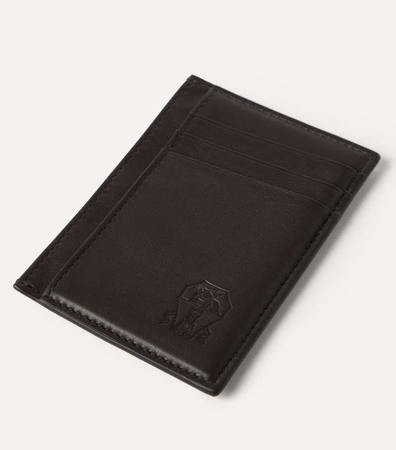 Brunello Cucinelli leather card holder in calfskin, imported from the UK