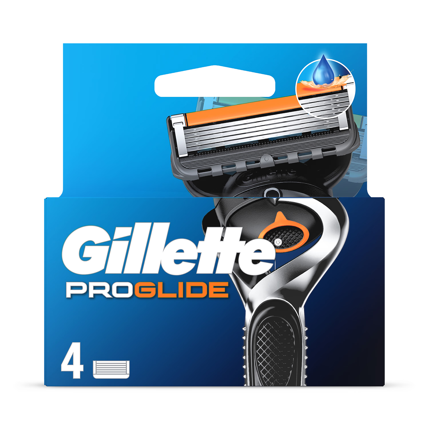 Gillette ProGlide razor refills 4 blades, imported from the UK