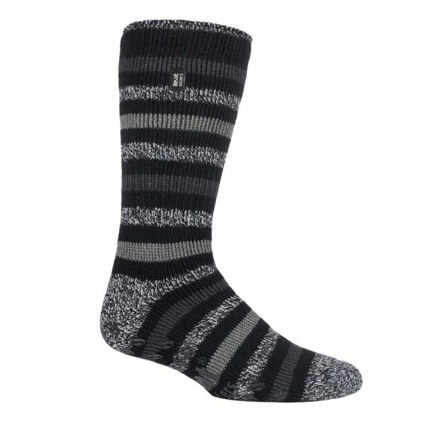 Heat Holders Mens Fleece Lined Thermal Slipper Socks 6-11 UK GOODS Superdrug BLACK / CHARCOAL  