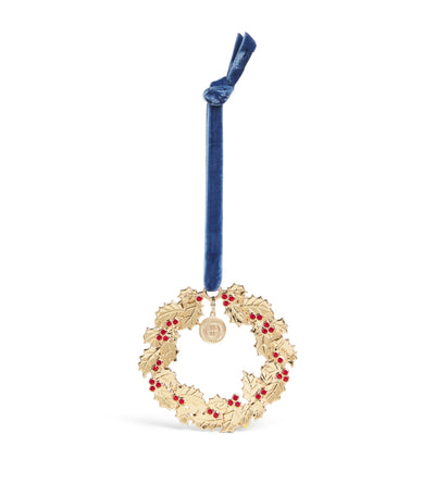 Harrods Harrods Metal Holly Wreath Tree Decoration 10cm- Buy online at McGrocer