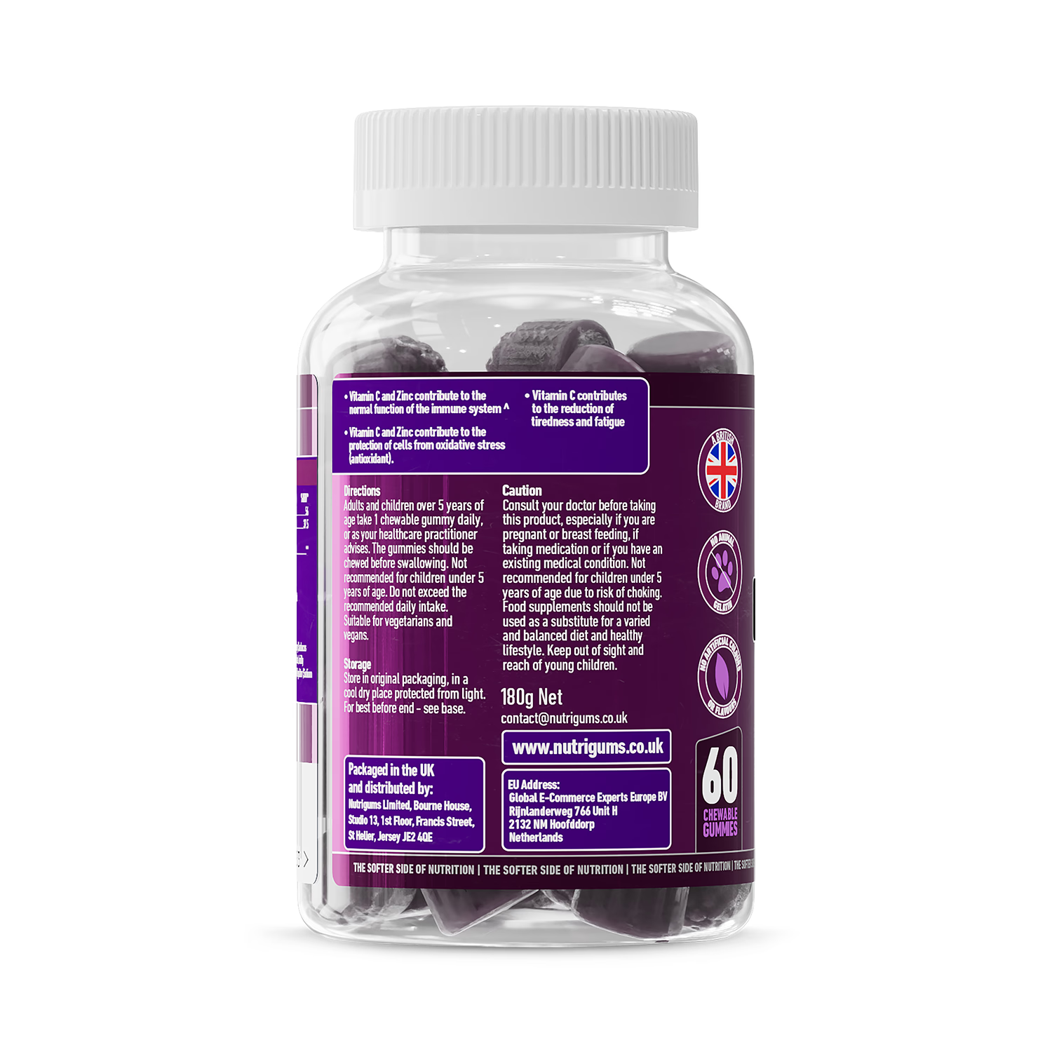 Nutrigums immune complex 60 gummies, imported from the UK