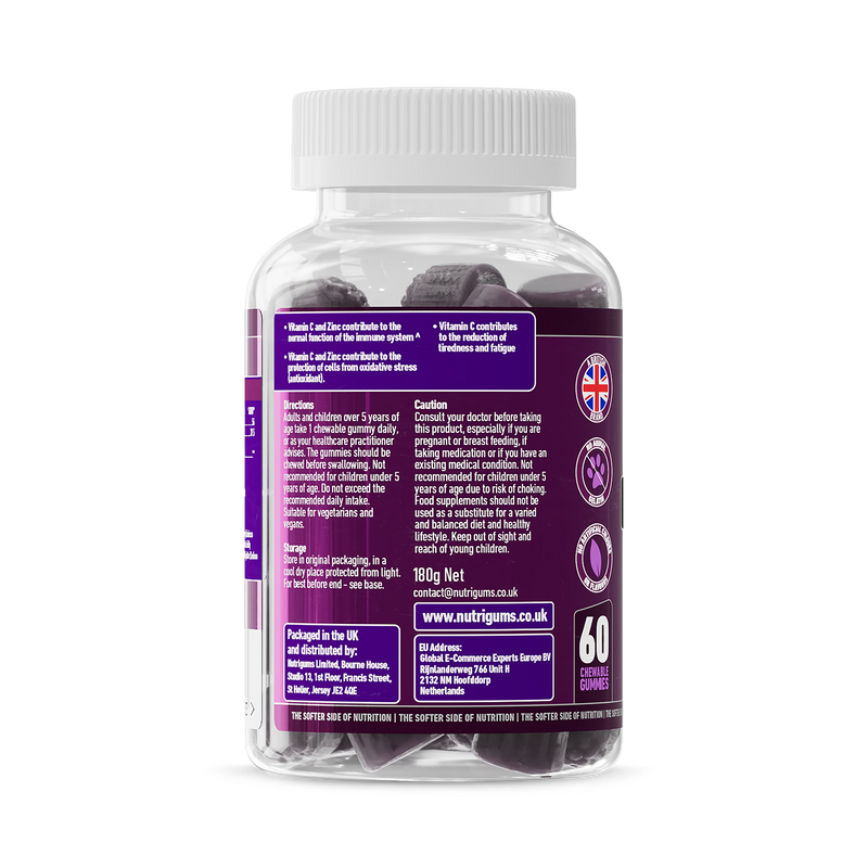Nutrigums immune complex 60 gummies, imported from the UK