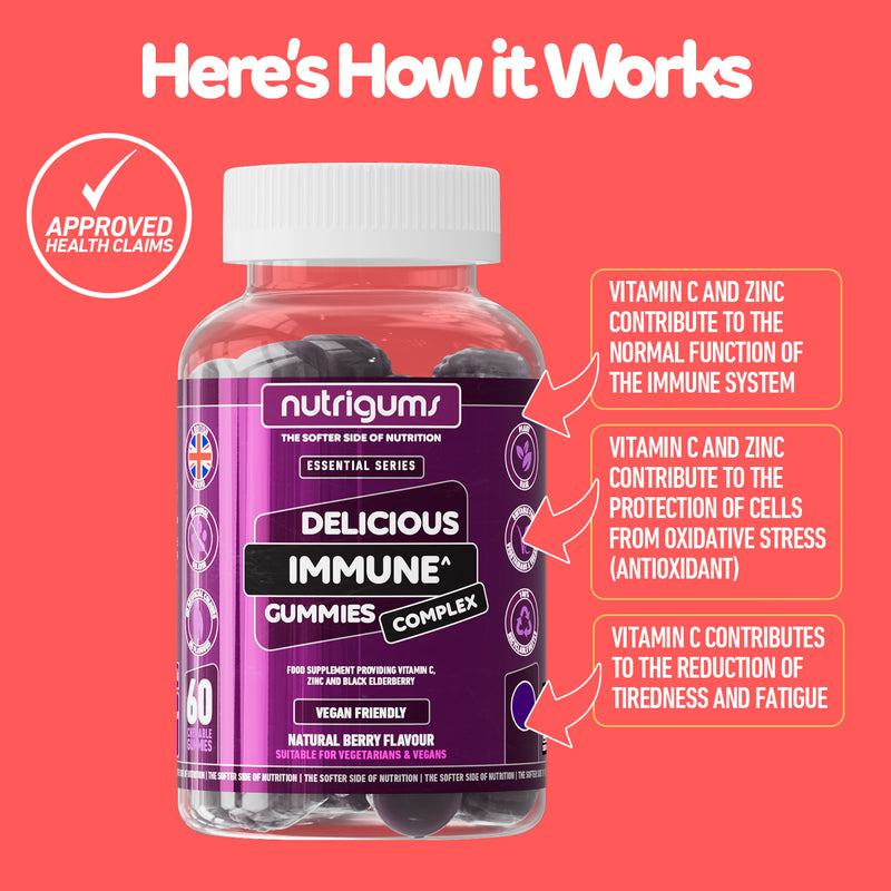 Nutrigums immune complex 60 gummies, imported from the UK