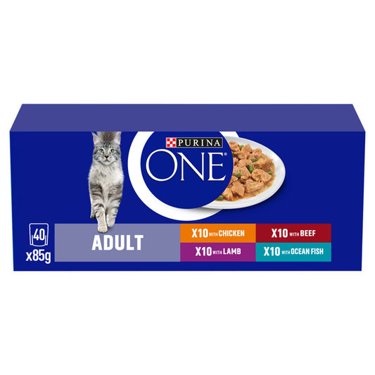 Purina ONE Adult Cat Food Mini Fillets in Gravy 40 x Cat Food & Accessories ASDA   