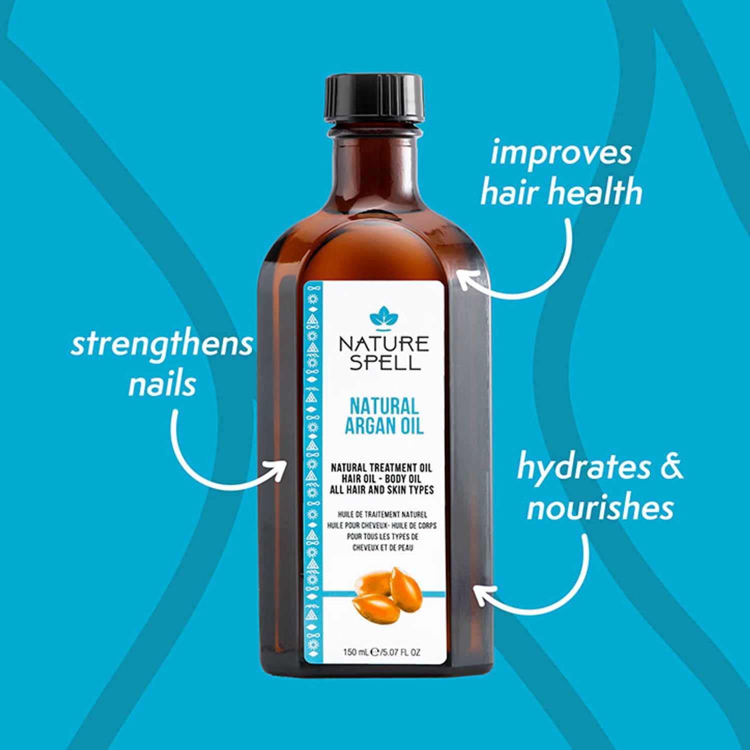 Nature Spell Argan Oil for Hair 150ml (British brand)