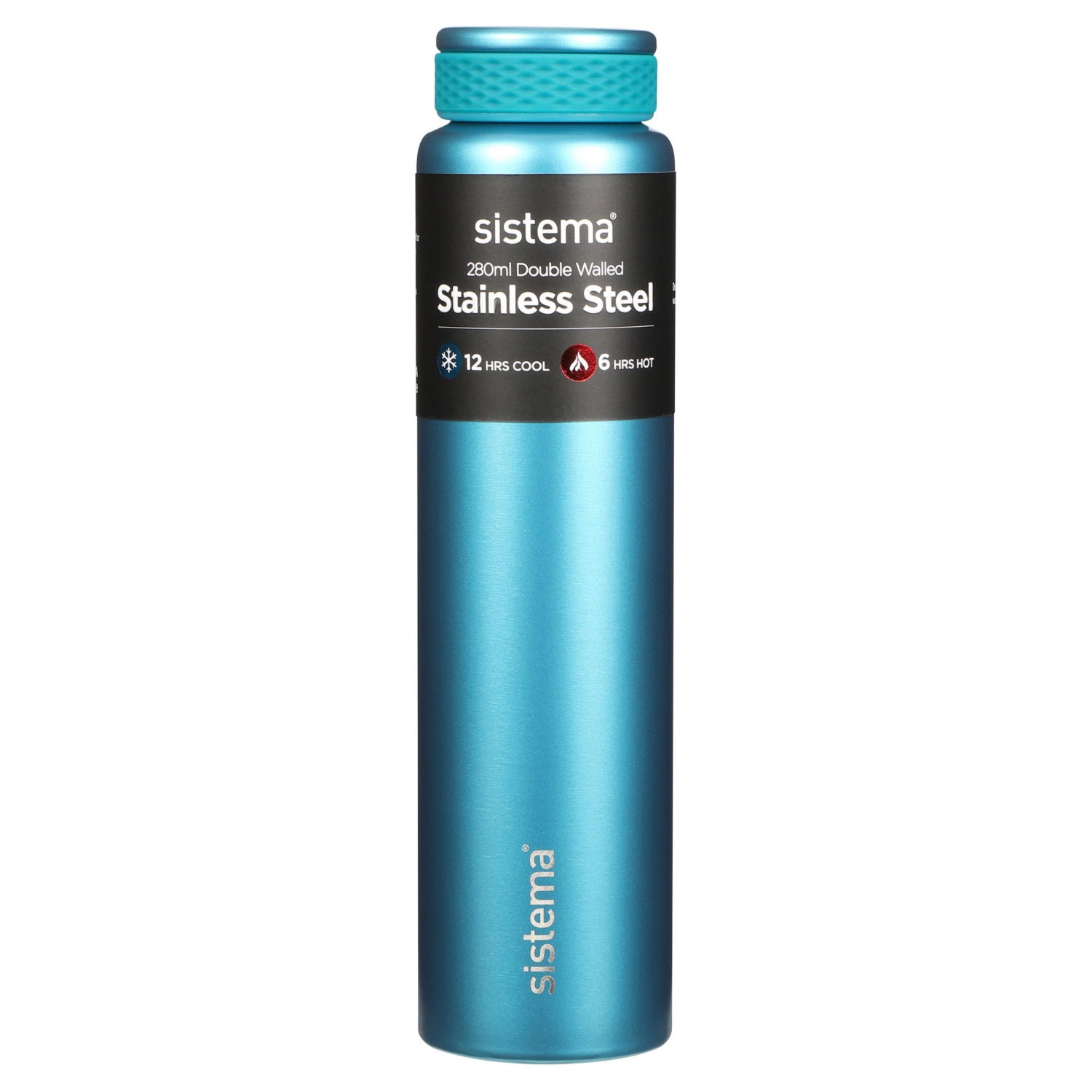 Sistema stainless steel water bottle 280ml, UK version