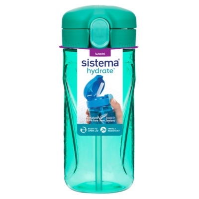 Sistema Hydrate 520ml Quick Flip Lid Bottle (Colours Vary)