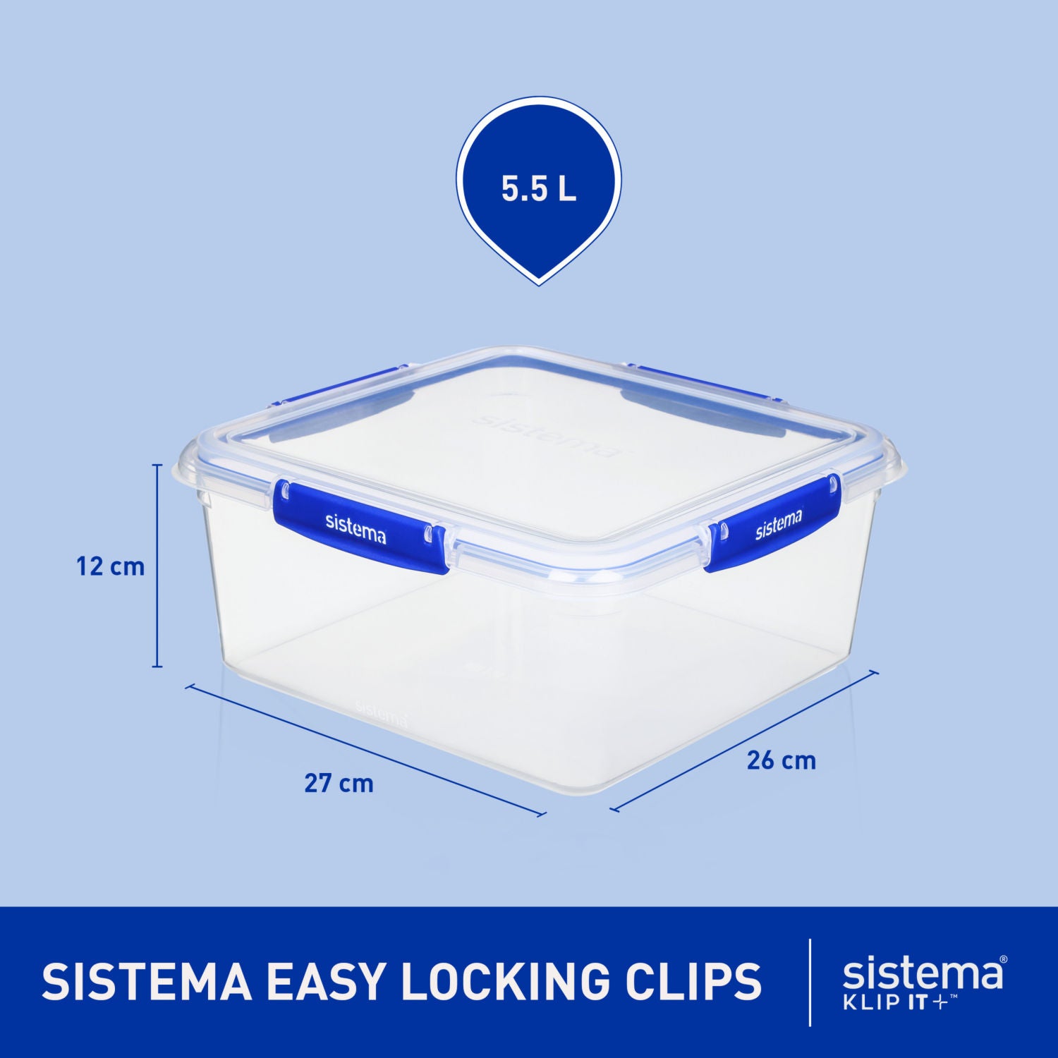 Sistema KLIP IT PLUS food storage container 235x80x170 mm (British brand)
