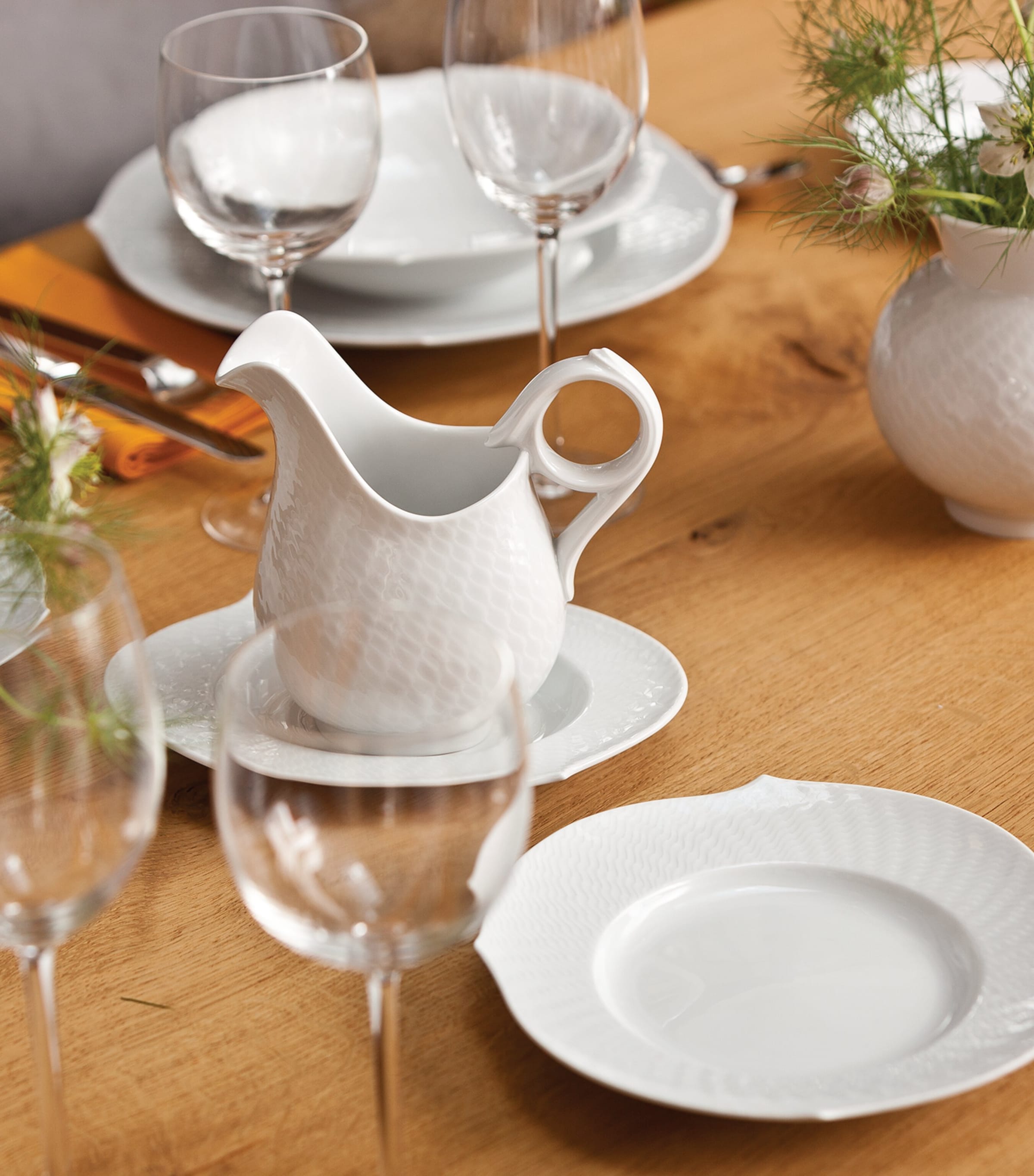 Meissen Waves Relief bisque porcelain creamer (British brand)