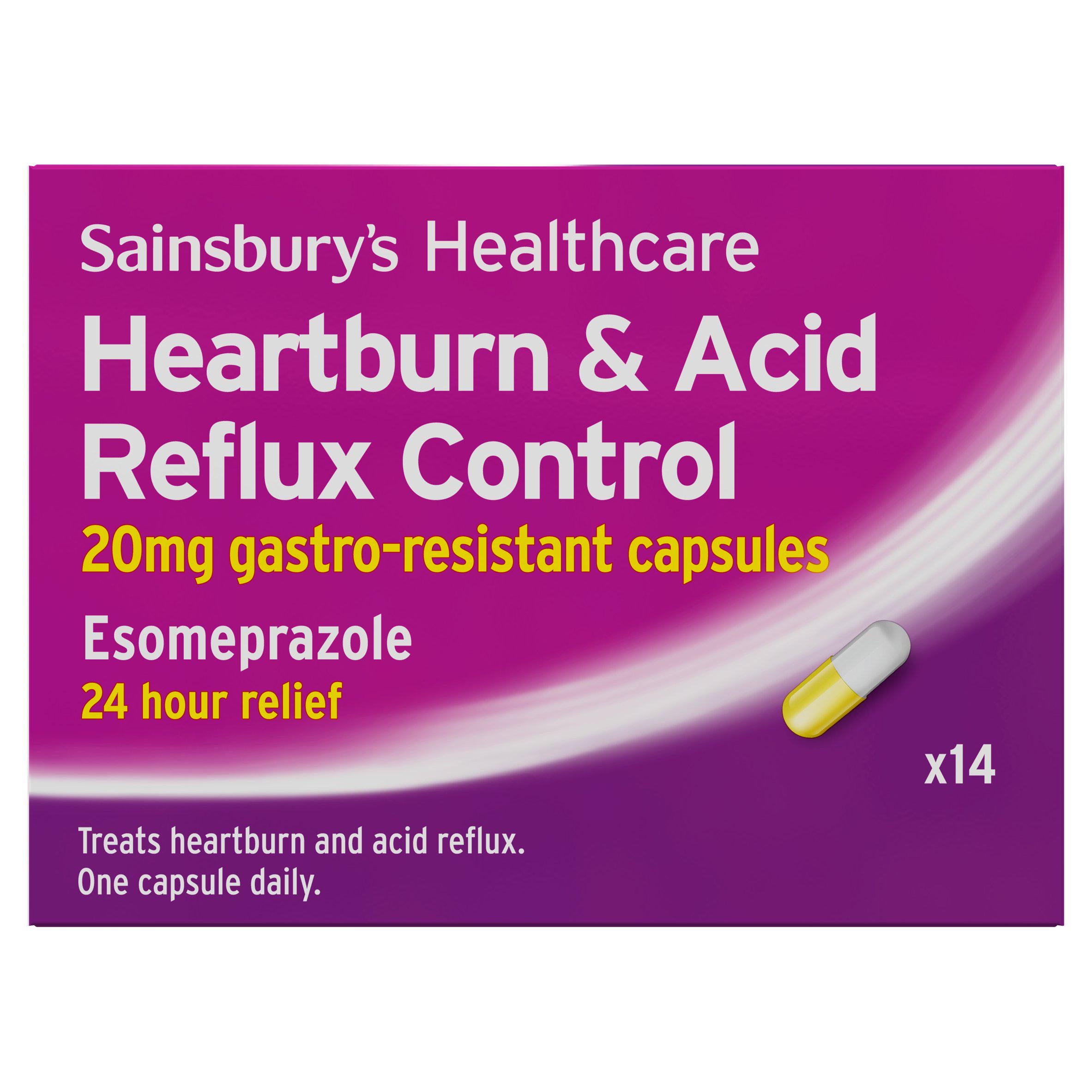 Sainsbury's 24 hour Indigestion Relief Capsule x14 20mg stomach & bowel Sainsburys   