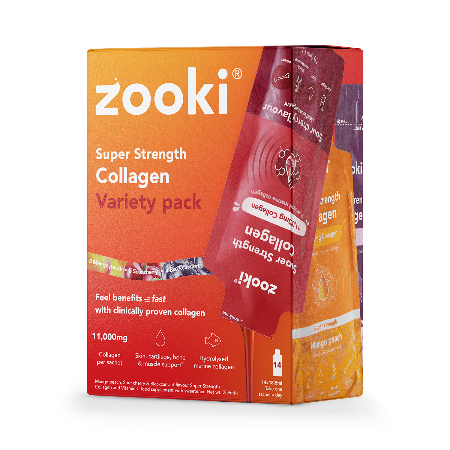 Zooki Super Strength Marine Collagen 14 Sachets - British product